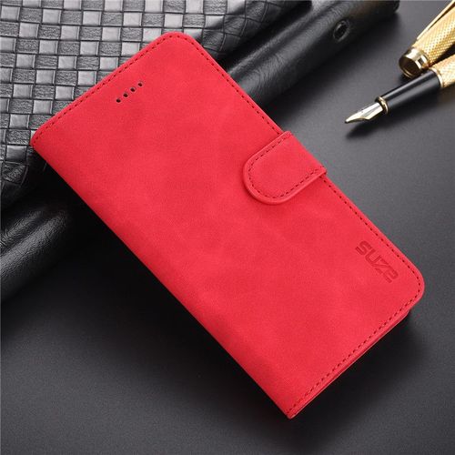 Etui Coque Pour Étui En Cuir Mat A Rabat Pour Iphone Xr, Étui Anti-Chute Tout Compris Pour Téléphone Portable, [Rouge] Série Aishang