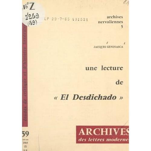 Une Lecture De El Desdichado