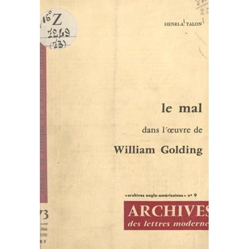 Le Mal, Dans L'oeuvre De William Golding