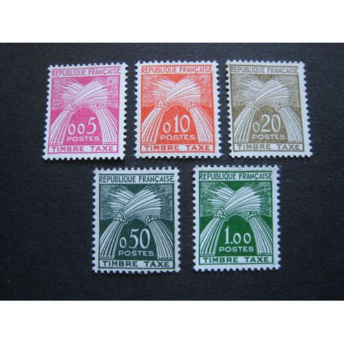 Timbres-Taxe France Neufs** Type Gerbe - Légende Republique Francaise Timbre Taxe - Série Complète Des 5 Valeurs Du N° 90 À 94 - Année 1960