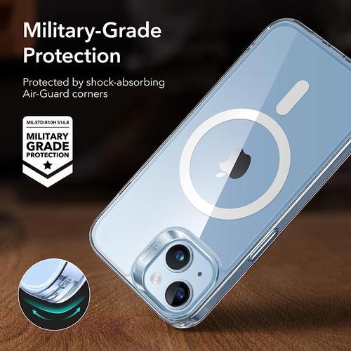 Coque pour iPhone 13 (6,1) - Silicone Transparent avec Cercle magnétique  intégré Phonillico®