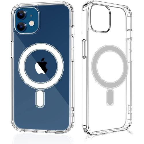 Coque Pour Iphone 12 Pro (6,1) - Silicone Transparent Avec Cercle Magnétique Intégré
