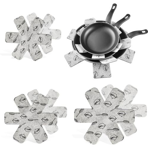 Lot De 6 Protections De Casseroles Et Poêles De 3 Tailles Différentes (38/36/26 ) Séparateurs Séparateurs De Poêles Pour Séparer Les Casseroles Et Poêles