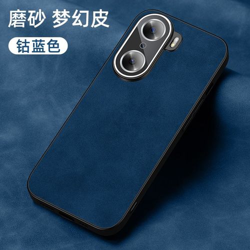 Etui Coque Pour Coque De Téléphone En Silicone Anti-Chute Tout Compris Pour Honor 50 Fantasy En Cuir Uni Avec Lentille Givrée,?Bleu Cobalt?Dream Plain Leather