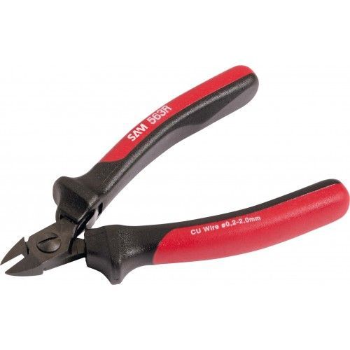 Pince électronique coupante diagonale à tête ogivale 563-R - bi-matière SAM OUTILLAGE