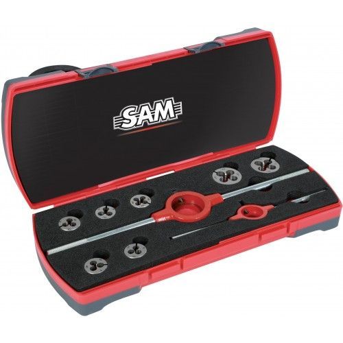 Coffret bi-matière de 7 filières et 2 porte-filières M3-M12 CF-9 SAM OUTILLAGE