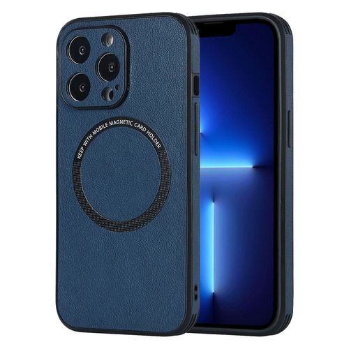 Etui Coque Pour Étui Magnétique Pour Téléphone Portable Résistant Aux Chutes Avec Motif Nacré En Cuir Pour Iphone Xr, ?Bleu Marine?Cuir A Quatre Aimants