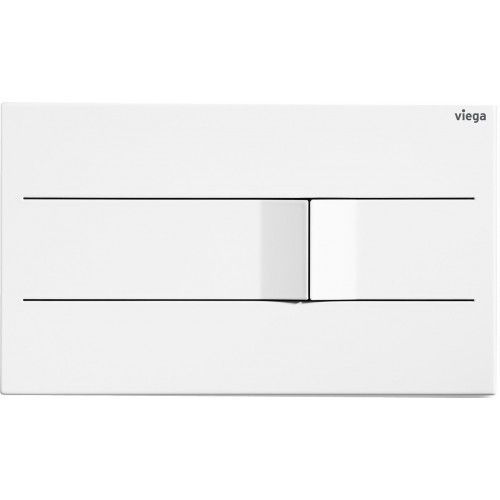 Plaque de commande WC Visign for More 201 pour réservoir encastré Prevista 8621.1 - acier inox blanc brillant VIEGA
