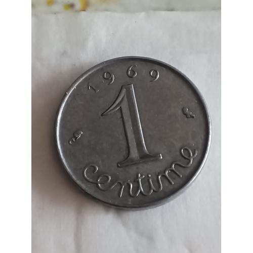 1 Centime Épi Avec Rebord 1969. Pièce Rare