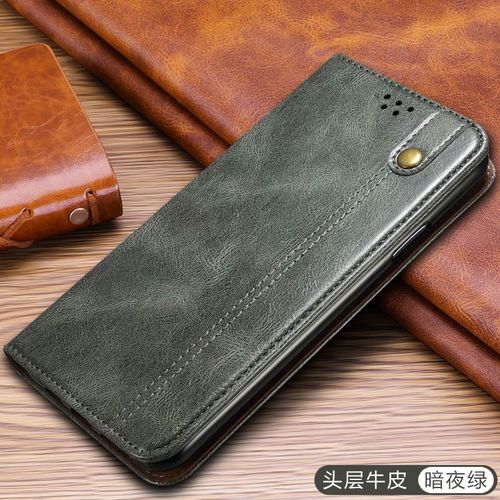 Etui Coque Pour Étui En Cuir Pour Iphone 13 Promax Avec Portefeuille A Rabat, Étui Pour Téléphone Portable Professionnel Antichoc Tout Compris, [Vert Nuit Foncé] Étui En Cuir Avec Motif Cheval Fou