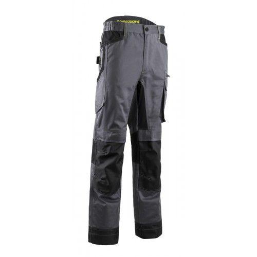 Pantalon de travail renforcé stretch multipoches BARU gris et jaune S Coverguard