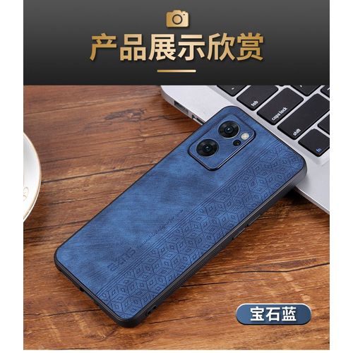 Etui Coque Pour Oppo Find X5 Lite International Edition Coque En Silicone Anti-Chute Tout Compris Avec Texture En Cuir Mat, ?Sapphire Blue?Yueshang