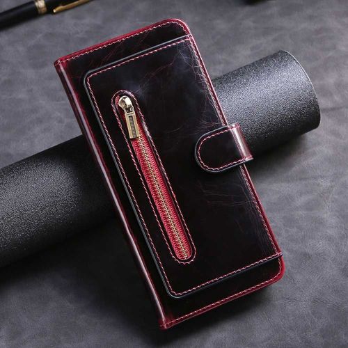 Etui Coque Pour Samsung Z Fold3 Écran Pliant Tout Compris Anti-Chute Motif Cheval Fou Étui Pour Carte A Glissiere Étui En Cuir Anti-Chute Étui Pour Téléphone Portable, ? Rouge ? Étui A Fermeture Éclair Pour Portefeuille
