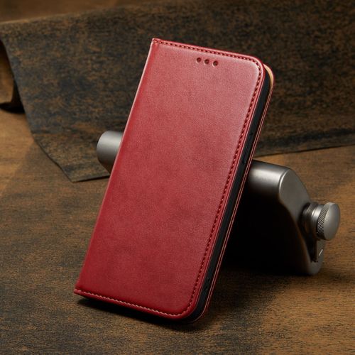 Etui Coque Pour Iphone 13 Pro Flip Holder Type De Portefeuille Étui De Téléphone Portable Anti-Chute A Aspiration Magnétique, [Rouge] Type De Portefeuille A Motif En Cuir