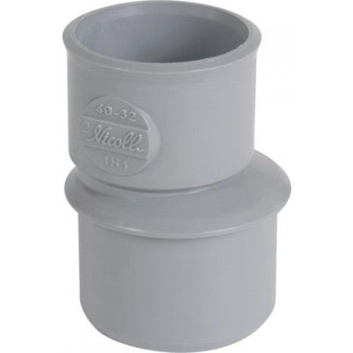 Réduction PVC extérieur excentrée mâle / femelle Ø 80 Ø 75 - IR3 NICOLL