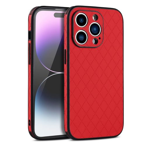 Etui Coque Pour Coque Pour Iphone Xr Rhombus Tout Compris Anti-Chute En Silicone Souple Sensible A La Peau, ?Rouge?Rhombus A Quatre Bords