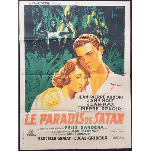Le Paradis De Satan - Film 1938 Réalisé Par Felix Gandera Et Jean Delannoy Avec Jean-Pierre Aumont, Jany Holt, Pierre Renoir, Marcelle Géniat - Affiche De Cinéma Originale 60x80 Cm - Movie Poster -