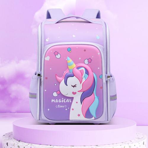 Sac à dos Licorne coquille dure rigide pour Filles,Sac à dos scolaire de grande capacité avec bretelles rembourrées,Résistant à l'usure et à la réduction de charge,Violet