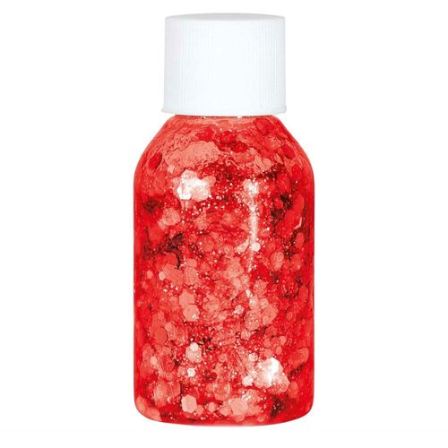 Gel Avec Paillettes Corps Visage 20gr Rouge