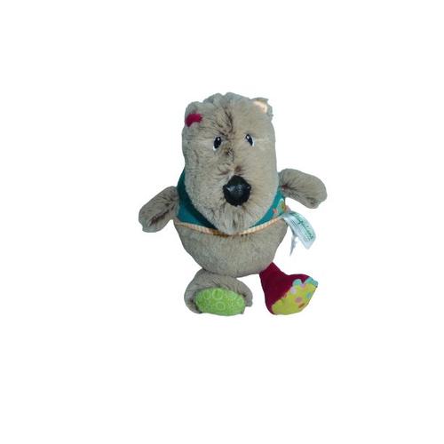 Doudou Peluche Chien Cesar Boule Grelot Lilliputiens