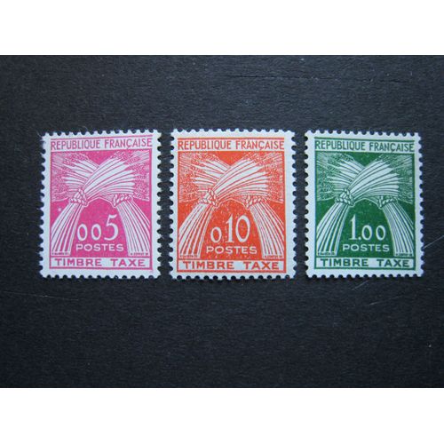 Timbres-Taxe France Neufs** N° 90-91-94 - Type Gerbe - Légende Republique Francaise Timbre Taxe - Année 1960
