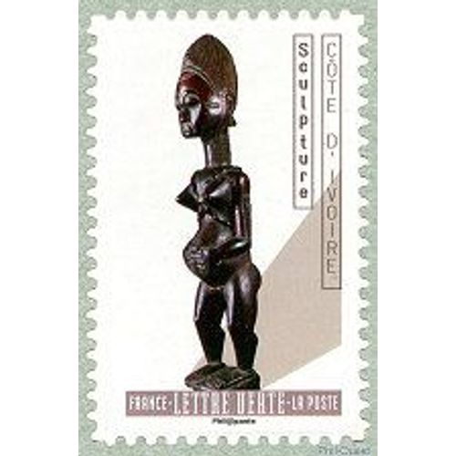 Sculpture Côte D’Ivoire Timbre Oblitéré
