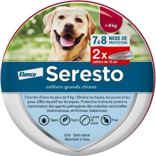 Lot De 2 Colliers Antiparasitaires Seresto Grand Chien Plus De 8 Kg - Anti-Puces Et Tiques