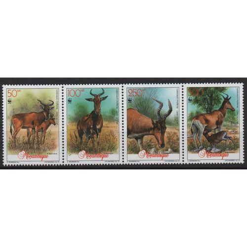 Mozambique Timbres Animaux En Voie D'extinction 1991