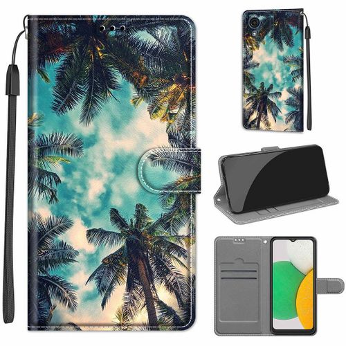 Saturcase Coque Pour Samsung Galaxy A03 Core, Beau Pu Cuir Magnétique Flip Portefeuille Support Porte-Carte Dragonne Protecteur Housse Étui Pour Samsung Galaxy A03 Core (Dy-30)