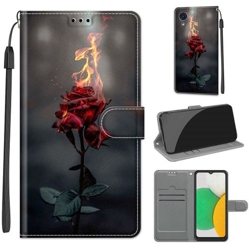 Saturcase Coque Pour Samsung Galaxy A03 Core, Beau Pu Cuir Magnétique Flip Portefeuille Support Porte-Carte Dragonne Protecteur Housse Étui Pour Samsung Galaxy A03 Core (Dy-29)