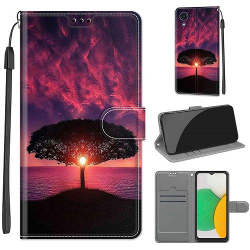 Saturcase Coque Pour Samsung Galaxy A03 Core, Beau Pu Cuir Magnétique Flip Portefeuille Support Porte-Carte Dragonne Protecteur Housse Étui Pour Samsung Galaxy A03 Core (Dy-25)