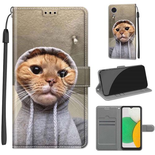 Saturcase Coque Pour Samsung Galaxy A03 Core, Beau Pu Cuir Magnétique Flip Portefeuille Support Porte-Carte Dragonne Protecteur Housse Étui Pour Samsung Galaxy A03 Core (Dy-23)