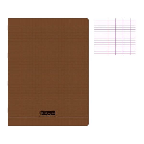 Cahier - A4 - 21x29,7cm - Grands Carreaux - 96 Pages - Polypro - Sans Spirale - Marron