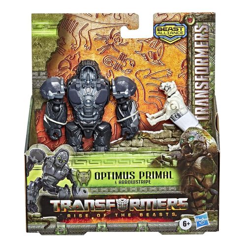 Hasbro Transformers: Rise Of The Beasts Beast Alliance Beast Weaponizers Pack De 2 Figurines Optimus Primal Et Arrowstripe
