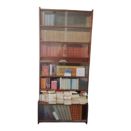 Bibliothque Vitrine Anne 1960 En Bois Massif Marron