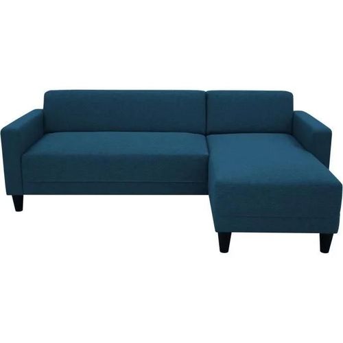 Canapé D'angle Fixe 4 Places Bob - Tissu Marine - Réversible - L 197 X P 117 X H 65 Cm