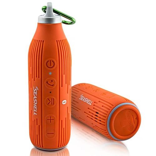 Enceinte Sport antichoc bluetooth et NFC forme bouteille coloris orange