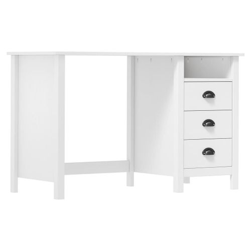 Vidaxl Bureau Hill Avec 3 Tiroirs 120x50x74 Cm Bois Pin Massif