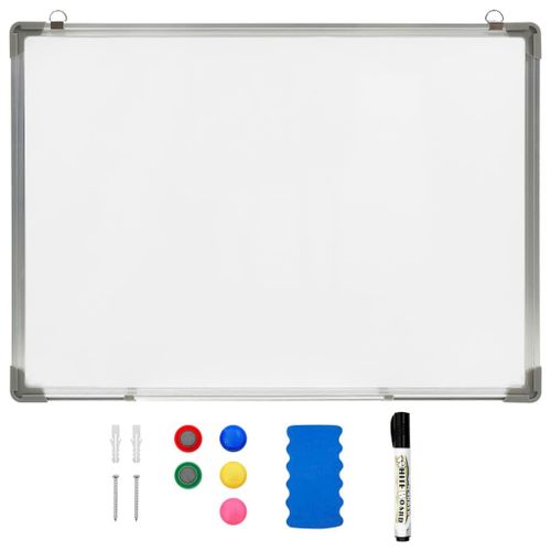 vidaXL Tableau blanc magnétique effaçable à sec Blanc 90x60 cm Acier