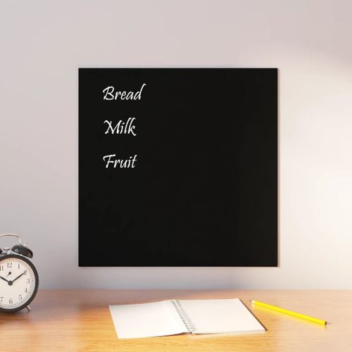 vidaXL Tableau noir magnétique mural noir 40x40 cm verre trempé