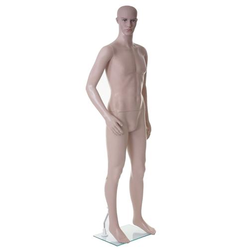 Mannequin de vitrine HWC-E37, masculin, homme, poupée de grandeur naturelle, déco, mobile 185cm