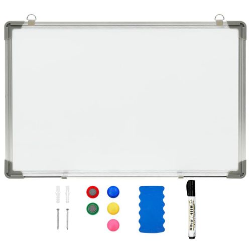 vidaXL Tableau blanc magnétique effaçable à sec Blanc 50x35 cm Acier
