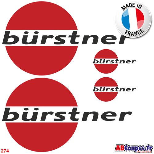 4 Stickers Autocollants Bürstner - Camping Car Caravane -274