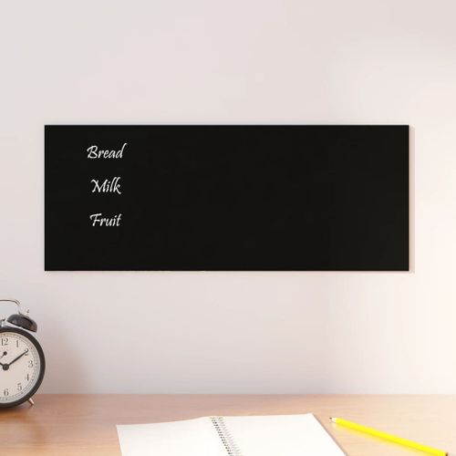 vidaXL Tableau noir magnétique mural Noir 50x20 cm Verre trempé