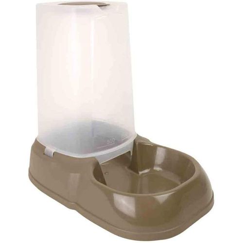 Distributeur À Croquette Pour Chien 1.5 L, 1.5 Kg, Antidérapant, Rechargeable, 32 X 29 X 20cm Cm, Couleur Taupe - Zamibo