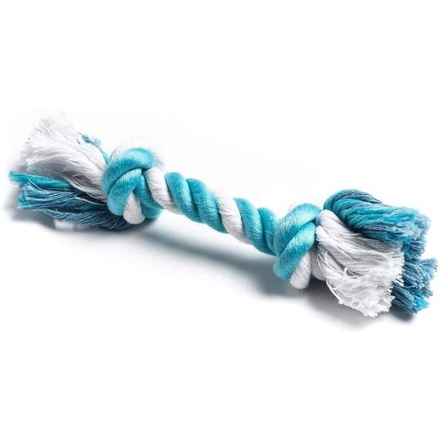Corde N?Ud Forme Os 20 X 1,5 Cm Bleu - Bleu Turquoise - Jouet Pour Chien - Zamibo