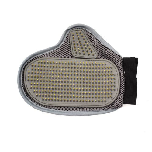Gant De Massage Pour Chien Picots Métal Embouts Arrondis, 23x108 Cm, Gris