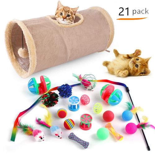 Ensemble Jouet Chat Pour Animaux De Compagnie Tease Cat Stick Bell Cat Tunnel Combo Set B99543