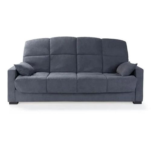 Canapé Clic Clac 3 Places - Tissu Gris - Epaisseur 17 Cm - L223 X P96 X H 103 Cm - Megan