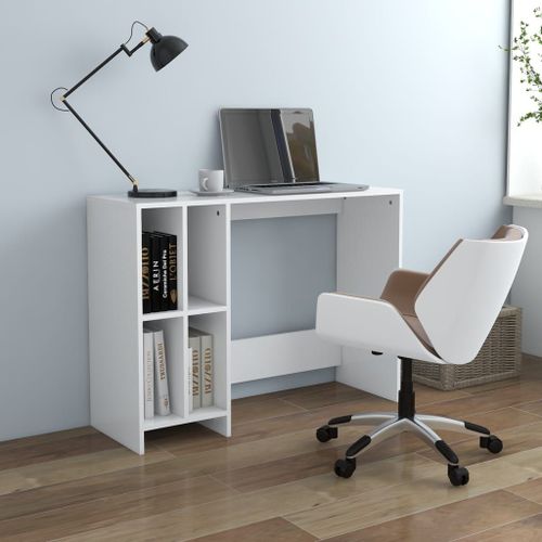 Vidaxl Bureau D'ordinateur Portable Blanc Bois D'ingénierie